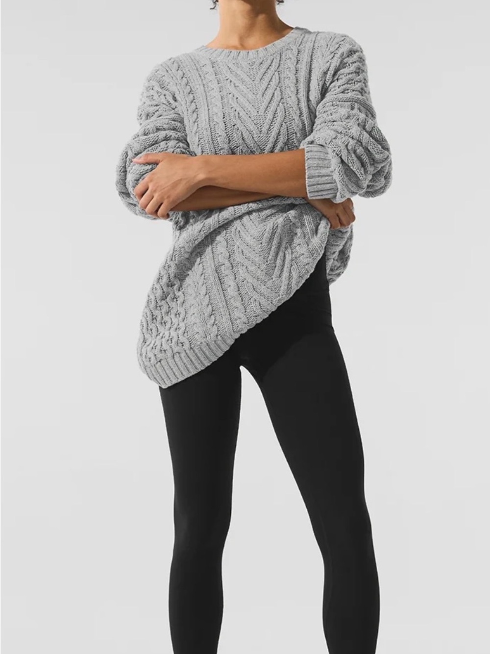 ALO Yoga Cable-Knit Crewneck Sweater size L
